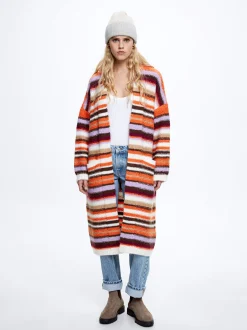 Long Knitted Cardigan With Pockets|Parfois Sale