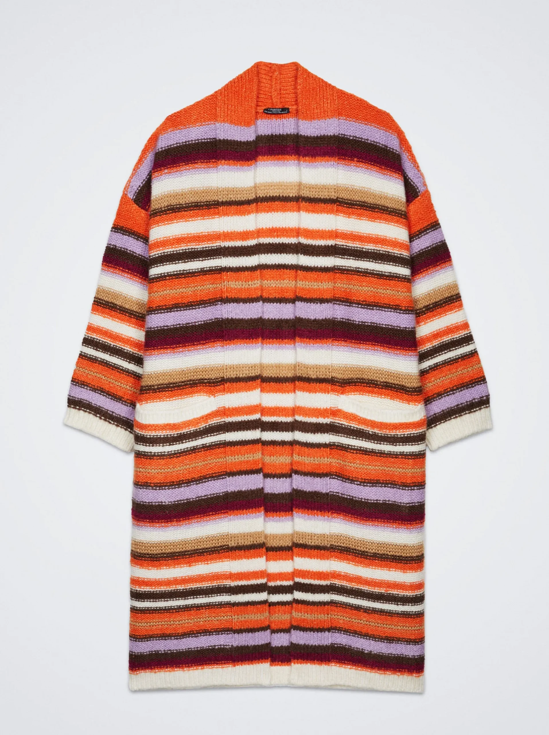 Long Knitted Cardigan With Pockets|Parfois Sale