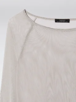 Long Sleeve Mesh Top|Parfois Outlet