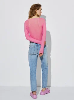 Long Sleeve Mesh Top|Parfois Clearance