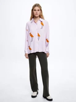 Long-Sleeved Printed Shirt|Parfois Cheap