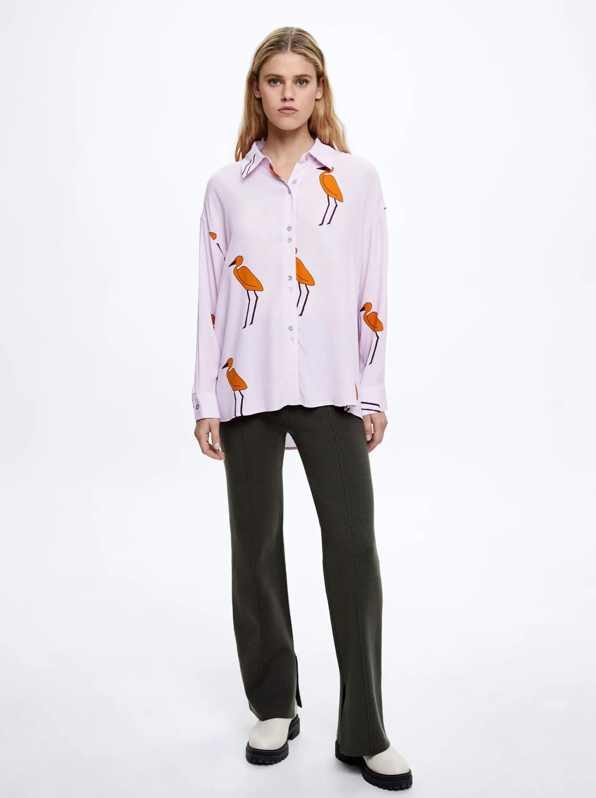 Long-Sleeved Printed Shirt|Parfois Cheap