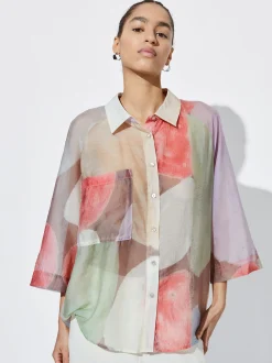 Lyocell Geometric Printed Shirt|Parfois Sale