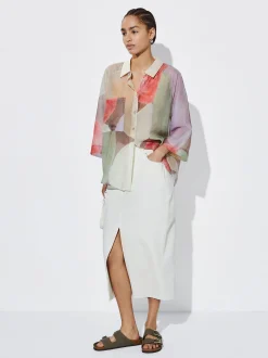 Lyocell Geometric Printed Shirt|Parfois Sale