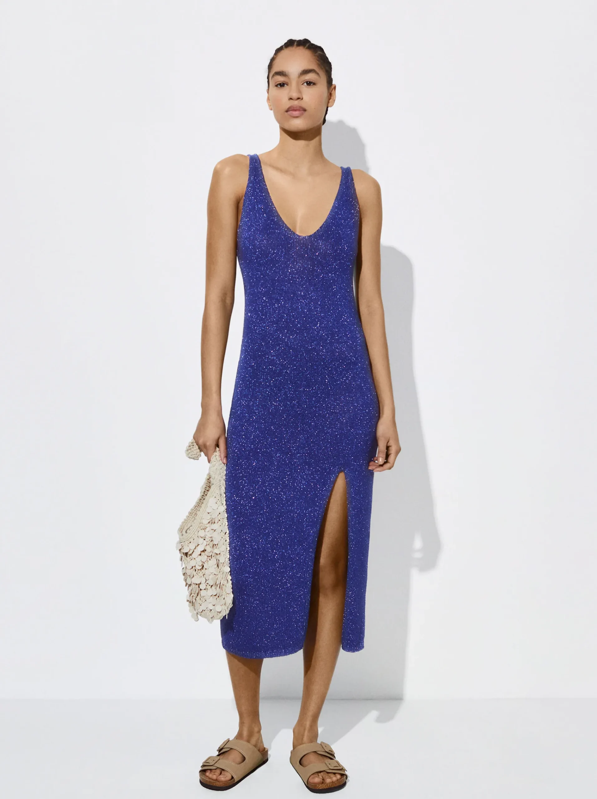 Metallic Fabric Knitted Dress|Parfois Hot