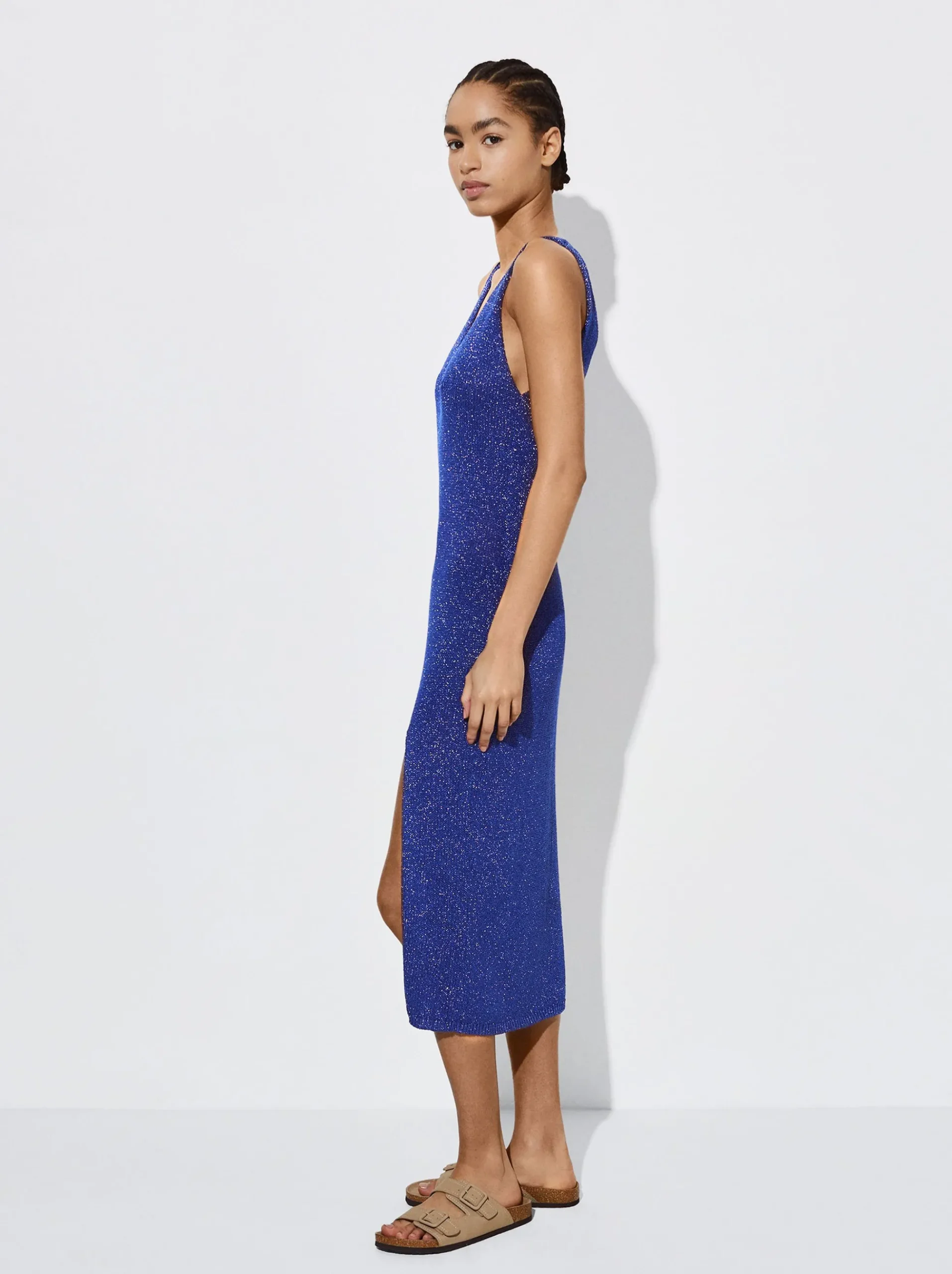 Metallic Fabric Knitted Dress|Parfois Discount