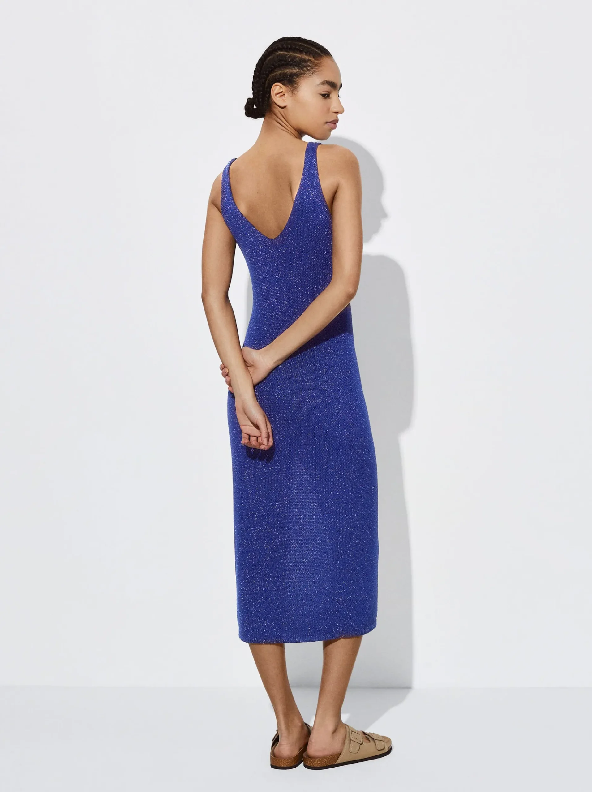Metallic Fabric Knitted Dress|Parfois Discount