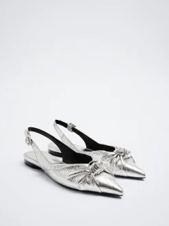 Metallic Slingback Ballerinas|Parfois New