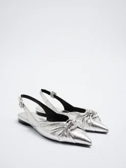Metallic Slingback Ballerinas|Parfois Cheap