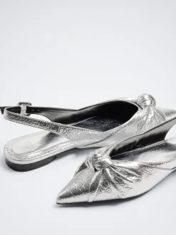 Metallic Slingback Ballerinas|Parfois Cheap