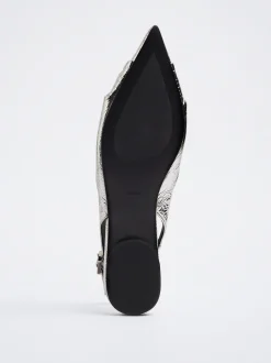 Metallic Slingback Ballerinas|Parfois Cheap