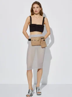 Midi Skirt With Elastic Waistband|Parfois Store