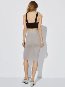 Midi Skirt With Elastic Waistband|Parfois Store