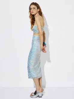 Midi Skirt With Sequins|Parfois Flash Sale