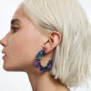 Multicolour Beaded Hoop Earrings|Parfois Best Sale