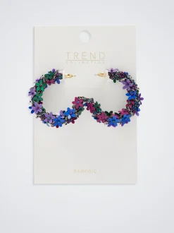 Multicolour Beaded Hoop Earrings|Parfois Clearance