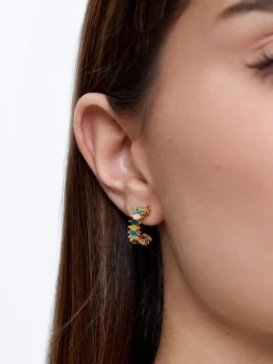Multicoloured Enamel Hoop Earrings|Parfois Cheap