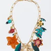 Multicoloured Necklace With Flowers|Parfois Cheap