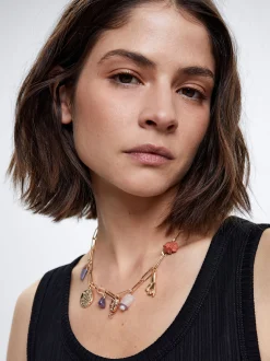 Necklace With Charms And Freshwater Pearl|Parfois Best Sale