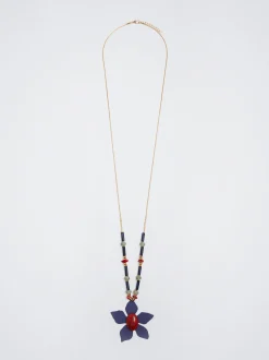 Necklace With Flower And Semiprecious Stone|Parfois Outlet