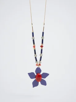 Necklace With Flower And Semiprecious Stone|Parfois Outlet