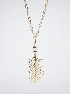 Necklace With Leaf And Pearl|Parfois Clearance