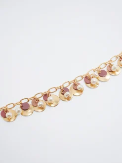 Necklace With Medals And Freshwater Pearl|Parfois Shop