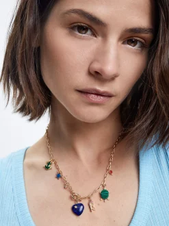 Necklace With Stone And Charms|Parfois Best Sale