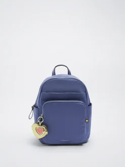 Nylon Backpack With Heart Pendant|Parfois Online