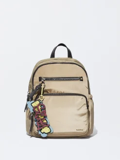 Nylon Backpack With Pendant|Parfois Outlet