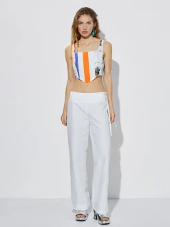 Nylon Flare Trousers|Parfois Hot