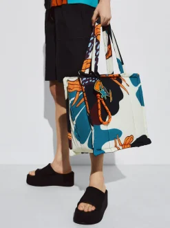 Nylon Printed Tote Bag|Parfois Sale