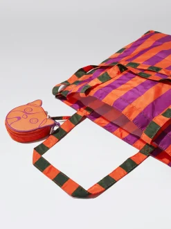 Nylon Tote Bag With Stripes|Parfois Flash Sale