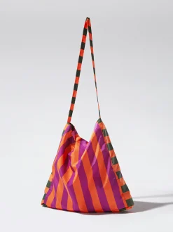 Nylon Tote Bag With Stripes|Parfois Sale