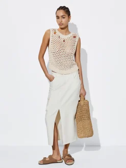 Open Knit Vest With Appliqus|Parfois Flash Sale
