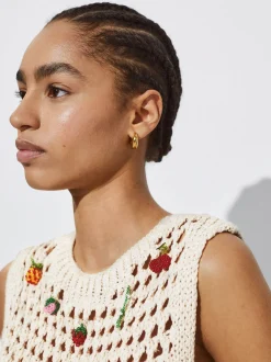 Open Knit Vest With Appliqus|Parfois Online