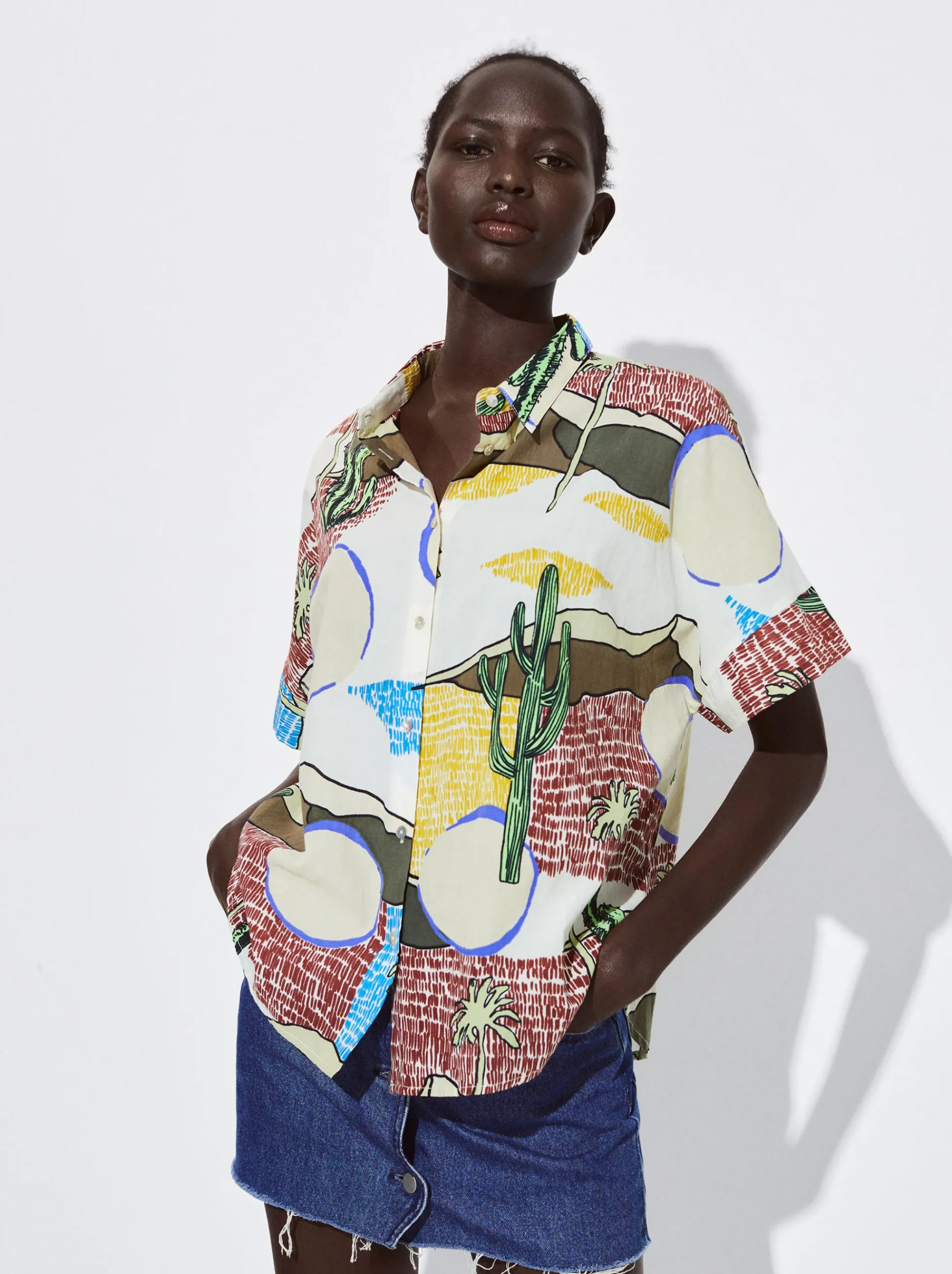 Organic Cotton Printed Shirt|Parfois Sale