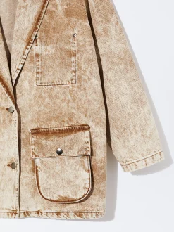Oversize Faded Denim Blazer|Parfois Fashion