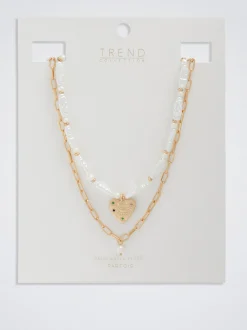 Pack Of Necklaces With Freshwater Pearl|Parfois Discount