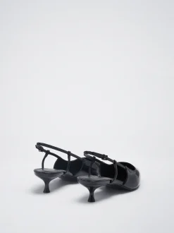 Patent Finish Slingback High Heel Shoes|Parfois Flash Sale