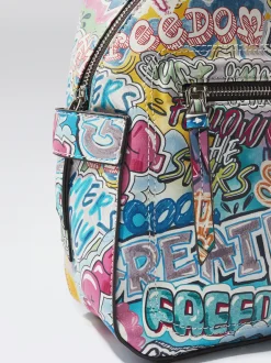 Printed Backpack With Mobile Phone Case|Parfois Shop