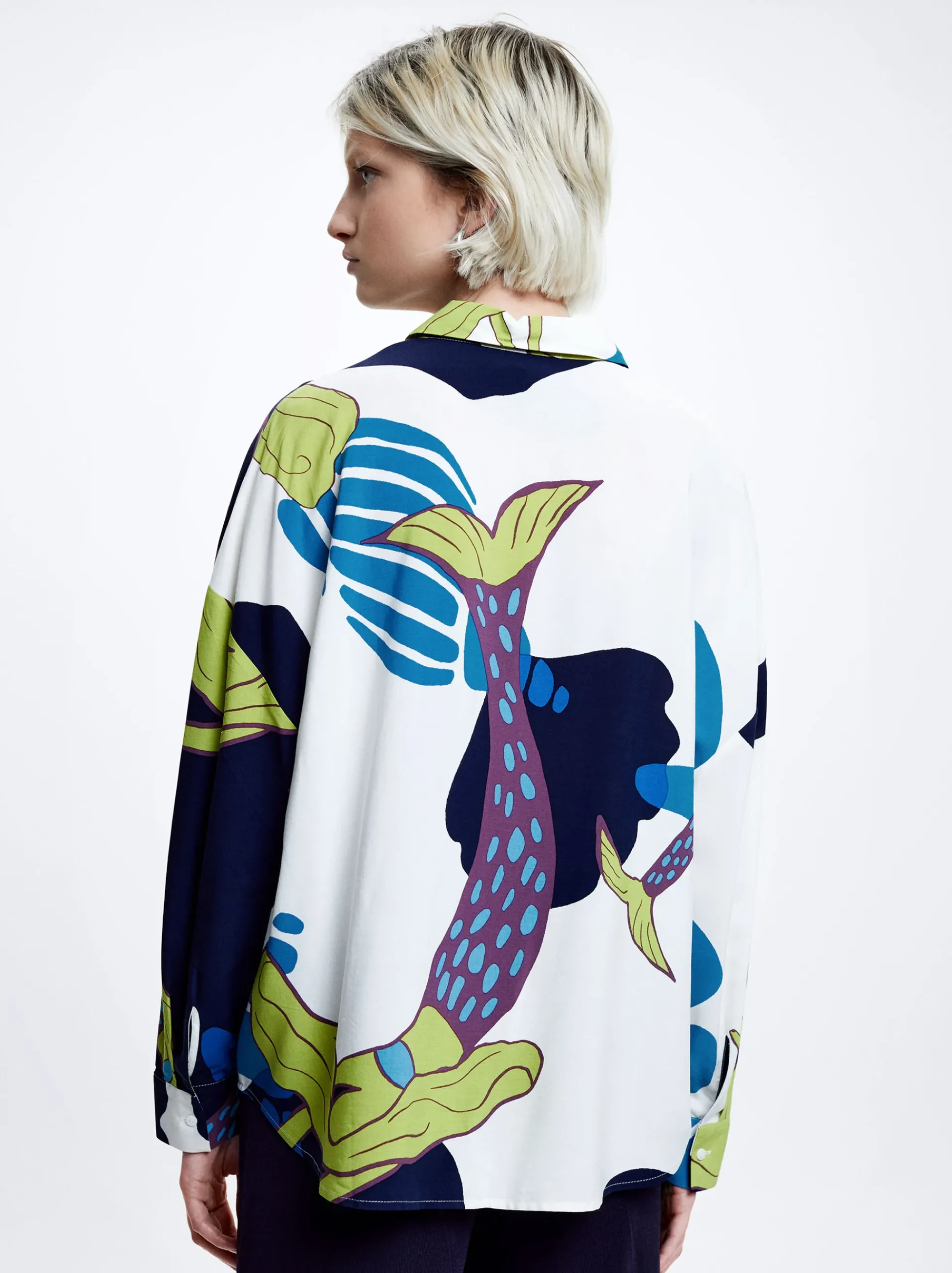 Printed Loose-Fitting Shirt|Parfois Fashion