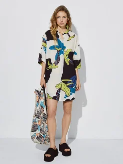 Printed Shirt Dress|Parfois Outlet