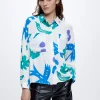 Printed Shirt With Pockets|Parfois Shop