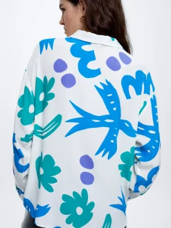 Printed Shirt With Pockets|Parfois Shop