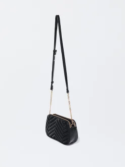 Quilted Crossbody Bag With Chain|Parfois Cheap