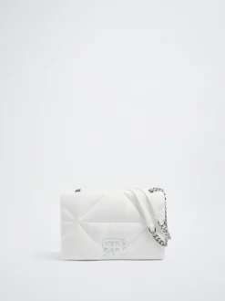 Quilted Crossbody Bag With Chain|Parfois Flash Sale