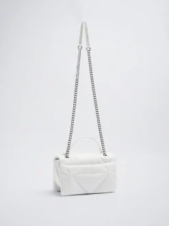 Quilted Crossbody Bag With Chain|Parfois Flash Sale