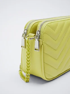 Quilted Crossbody Bag With Chain|Parfois Cheap