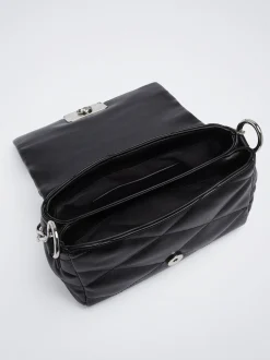 Quilted Crossbody Bag With Chain|Parfois Clearance